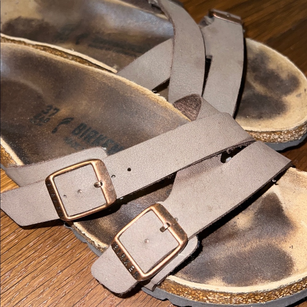 Birkenstock Taupe Double-Strap Sandals